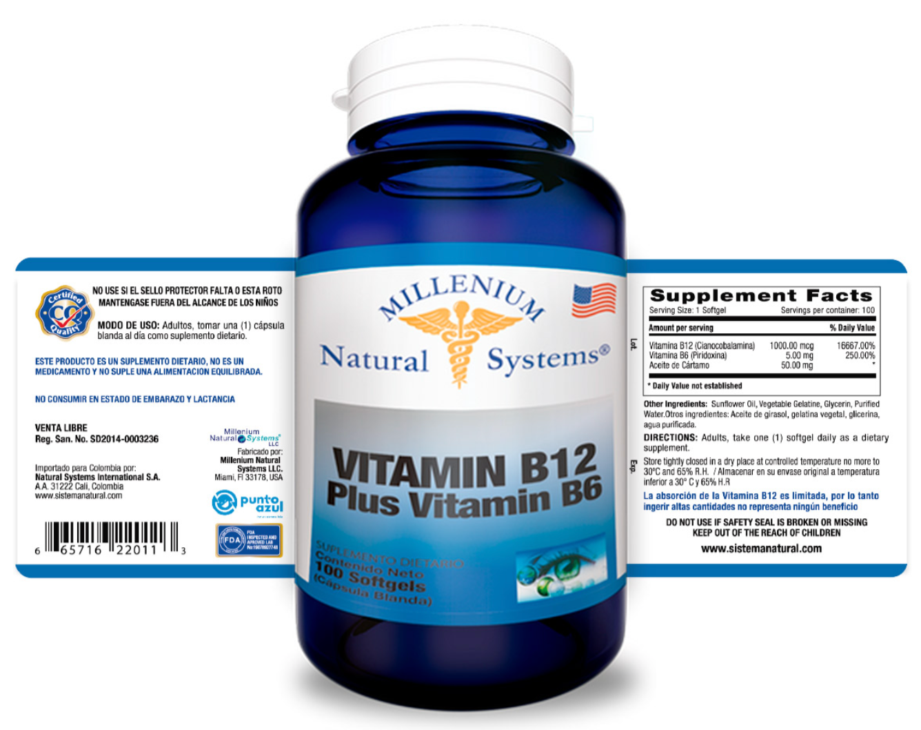 Vitamin B12 Plus Vitamin B6 x100 Softgels Natural Systems