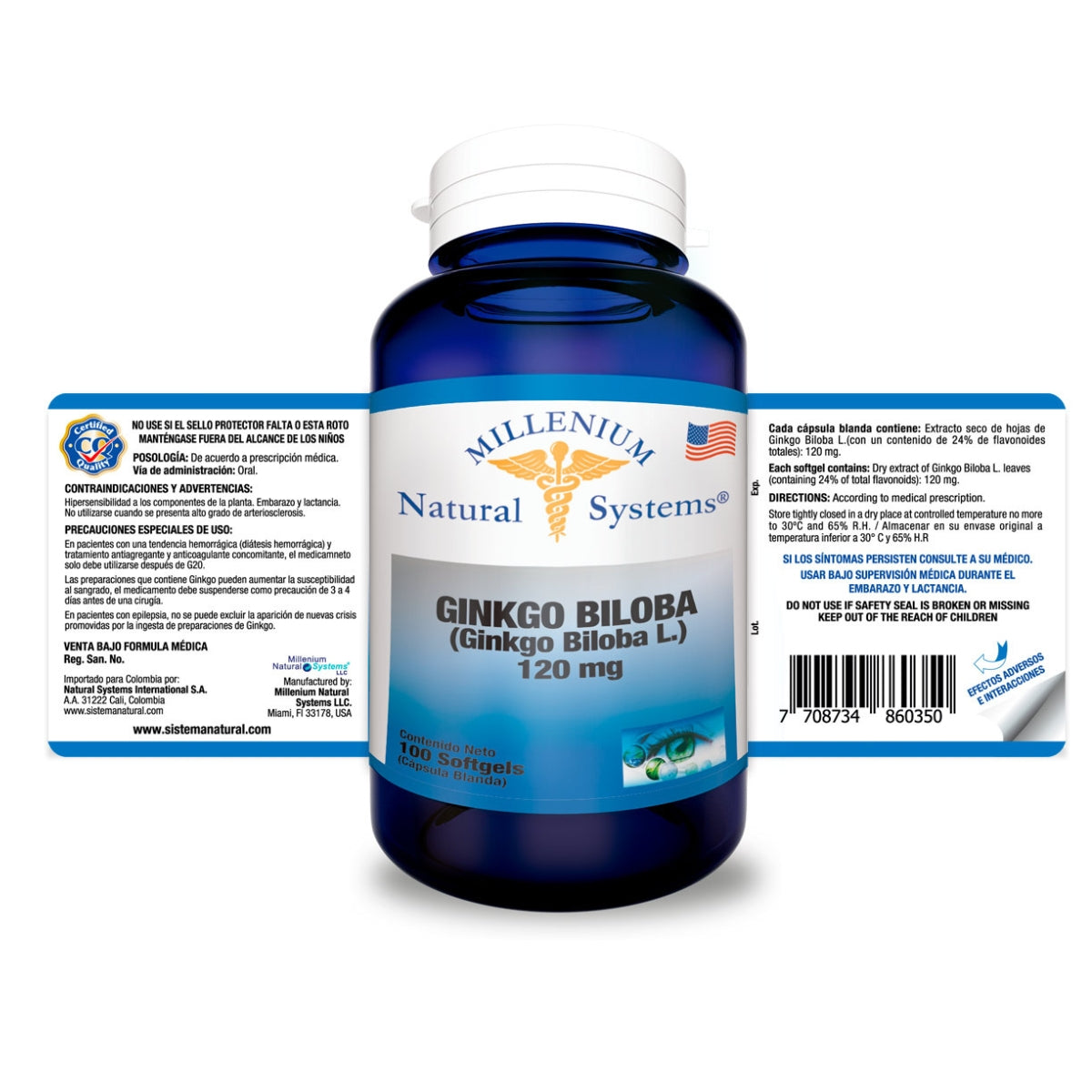 Ginkgo Biloba 120mg 100 Softgels Natural Systems