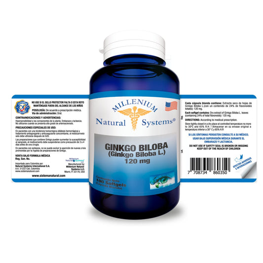 Ginkgo Biloba 120mg 100 Softgels Natural Systems