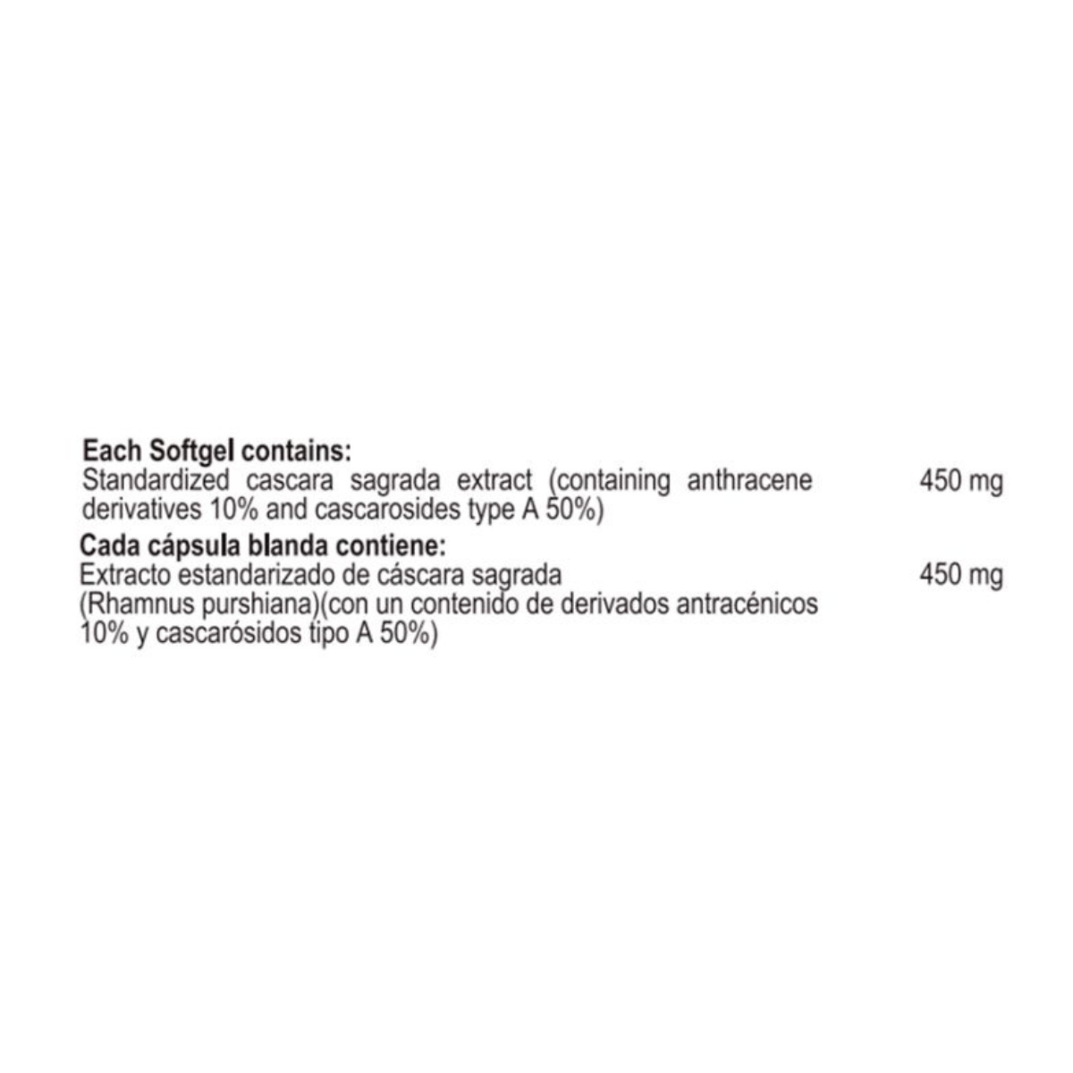 Cascara Sagrada 450mg 60 Cápsulas Healthy America