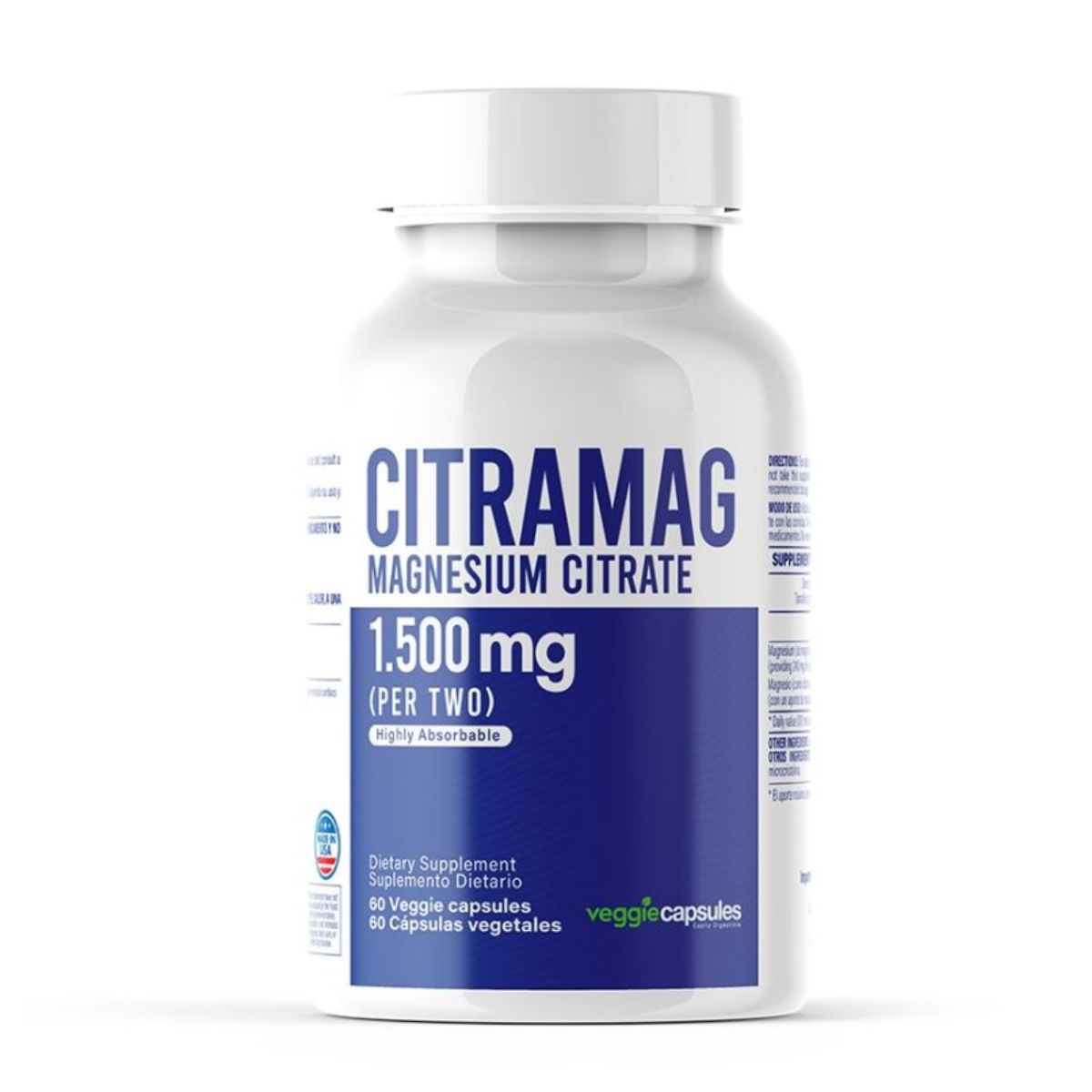 Citrato de Magnesio Citramag 1500mg 60 Caps Healthy America