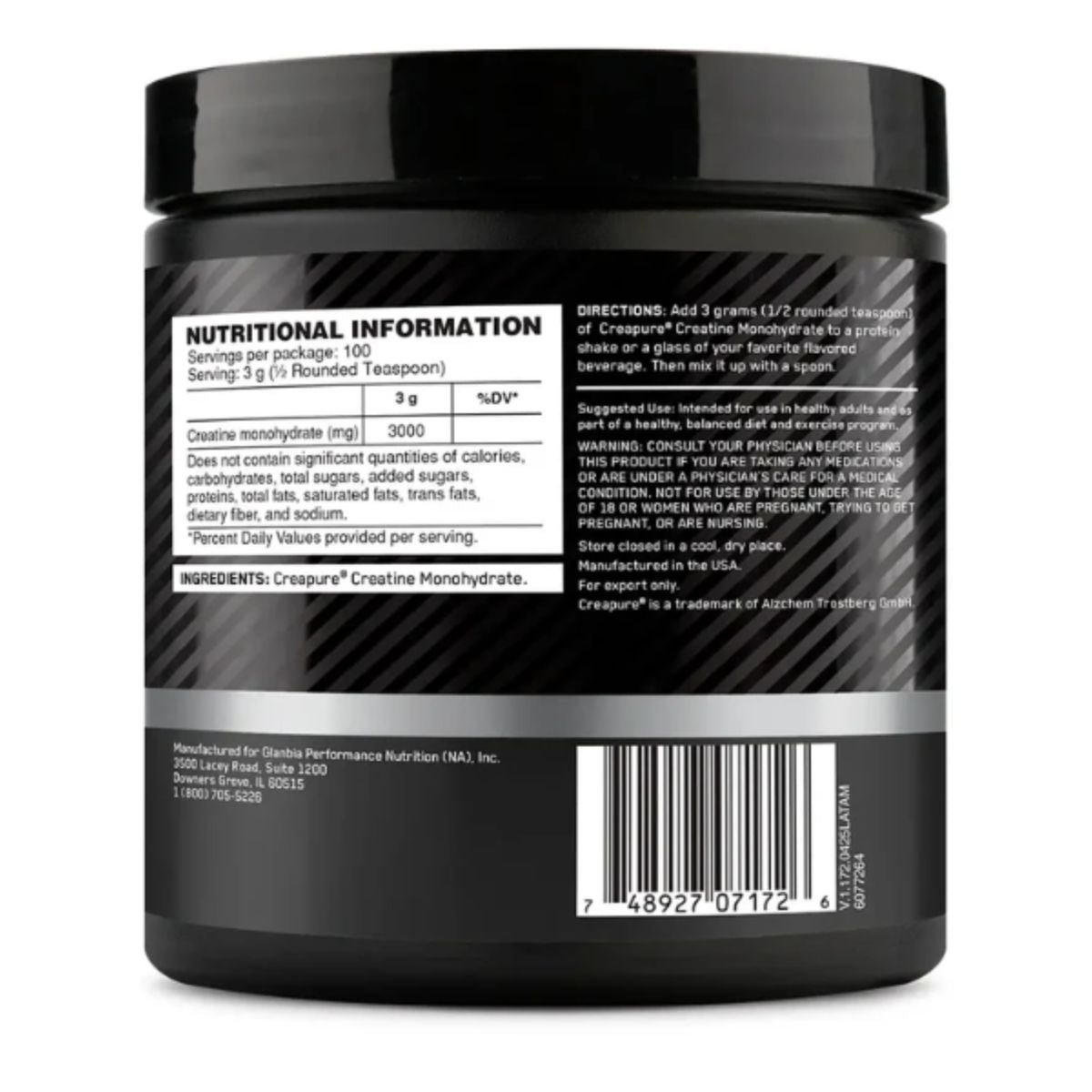 Platinum Creatina Monohidratada 300gr Creapure Optimum