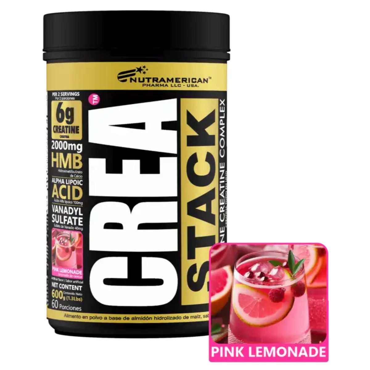 Crea Stack Creatina Monohidrato y HMB 1,3 Lbs