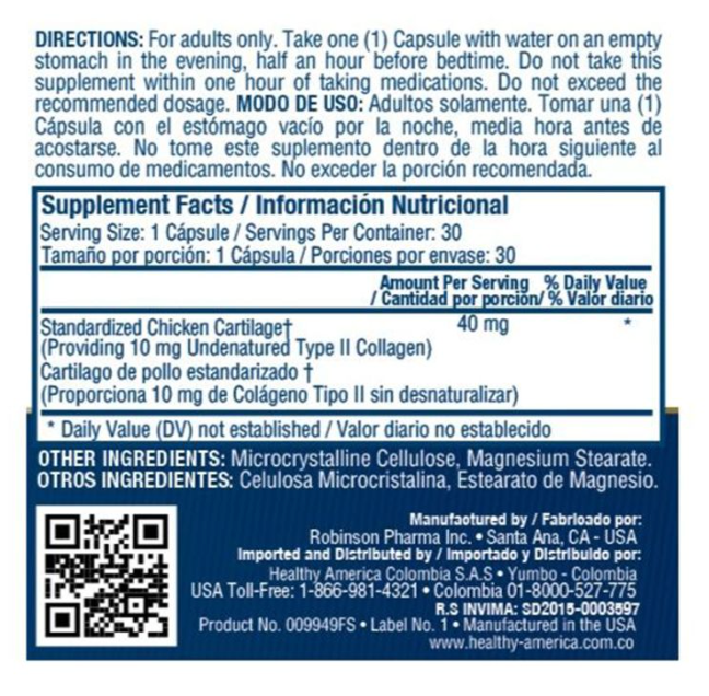Promove UCII  30 Cáps Healthy America