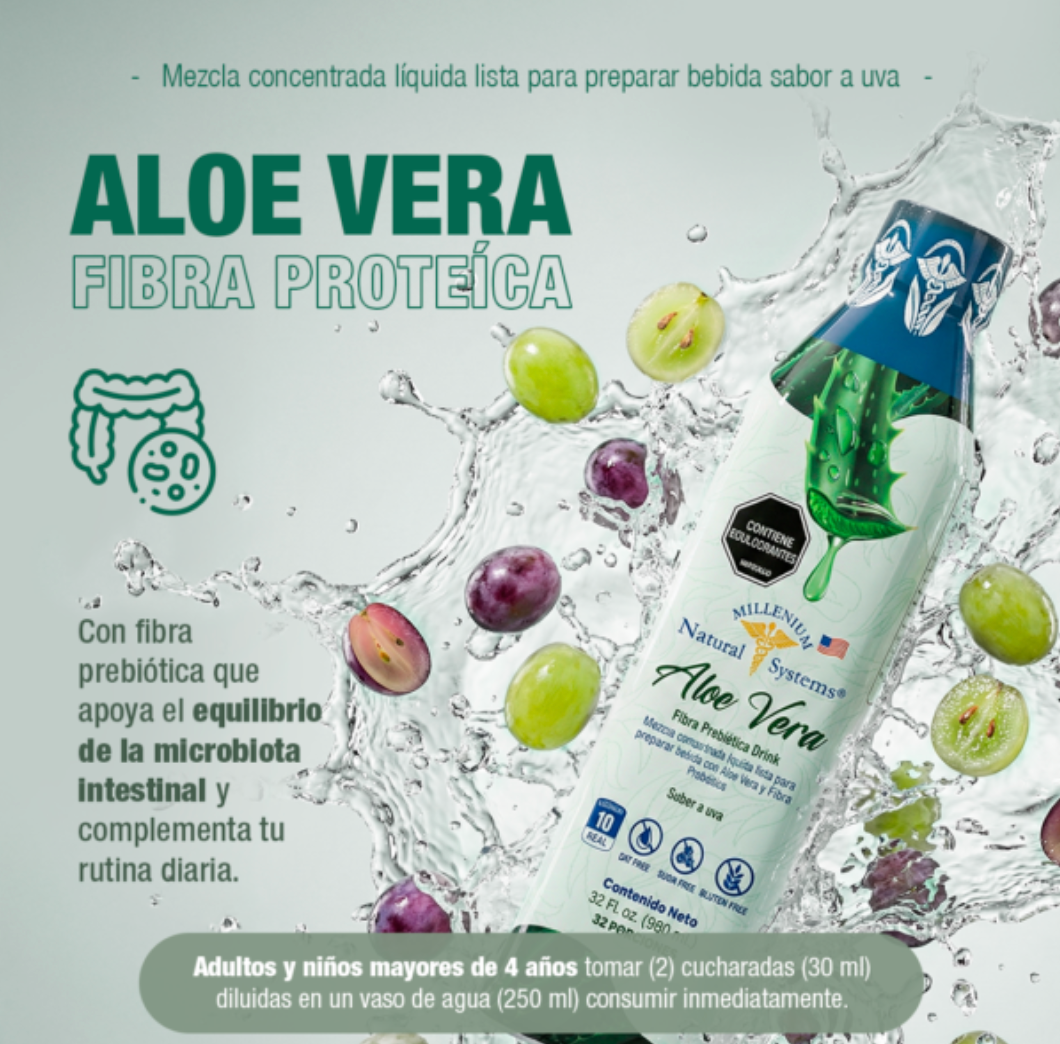 Aloe Vera + Fibra Prebiótica Drink 32 Oz -  Millenium Natural Systems