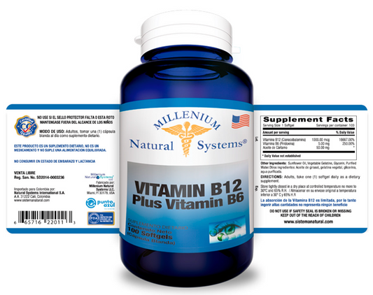Vitamin B12 Plus Vitamin B6 x100 Softgels Natural Systems