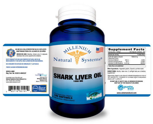 Shark Liver Oil 1000 mg x 100 Softgels -  Natural Systems