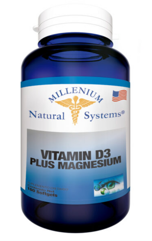 Vitamin D3 Plus 2000 UI Magnesium x 100 Caps