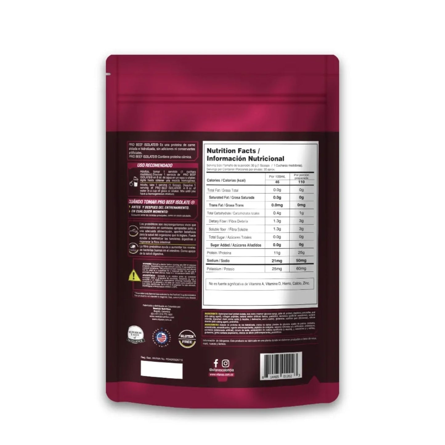Pro Beef Isolate Proteina de Carne 2 lbs VITANAS