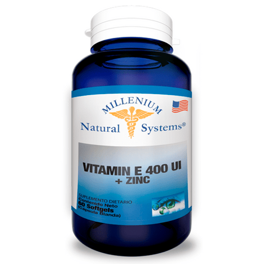 Vitamina E 400UI + Zinc 60 Softgels Natural Systems