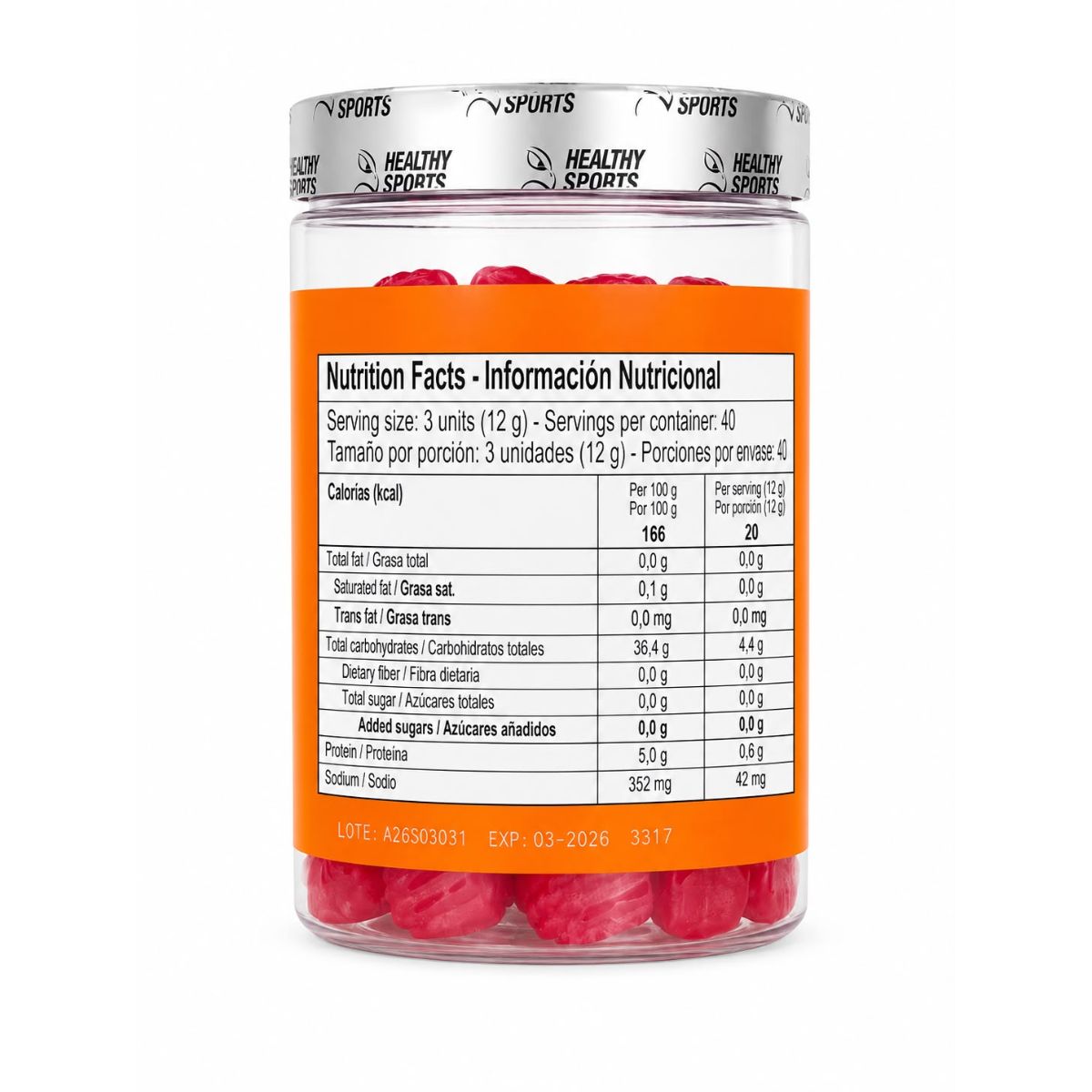 Creatina Monohidratada 3000mg 120 Gomitas Healthy Sports