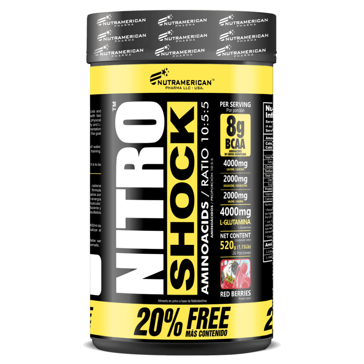 Nitro Shock Bcaa 1.15 lb - Nutramerican Pharma