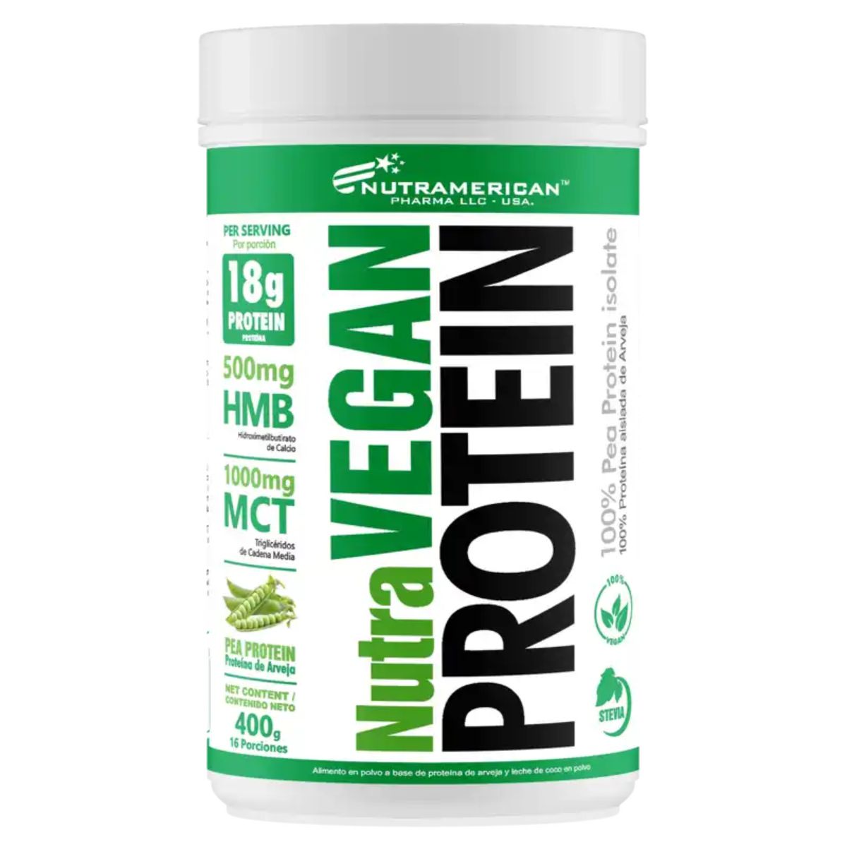 Nutra Vegan Proteina Vegana 400gr 16 Servicios