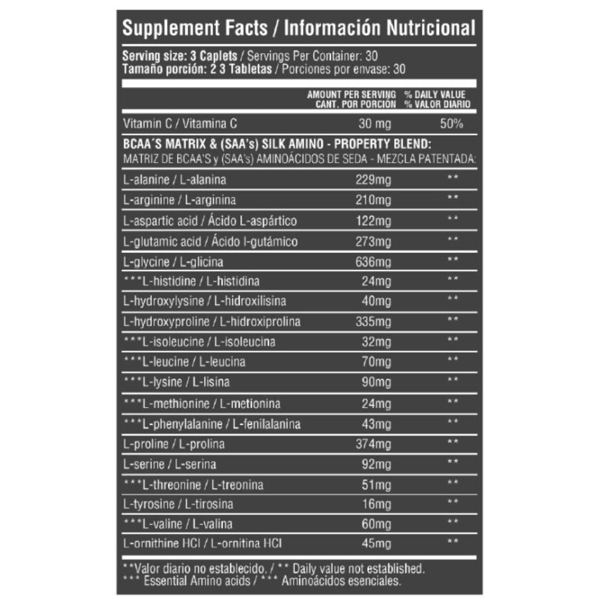 BCAA'S MATRIX & (SAAS) Aminoacidos 3.000mg 90 Cap Healthy Sports