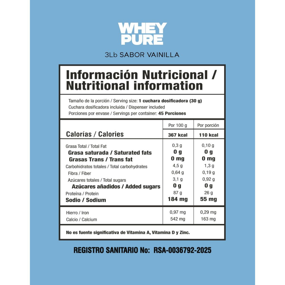 Whey Pure 3 Libras Proteina de Suero Smart Nutrition
