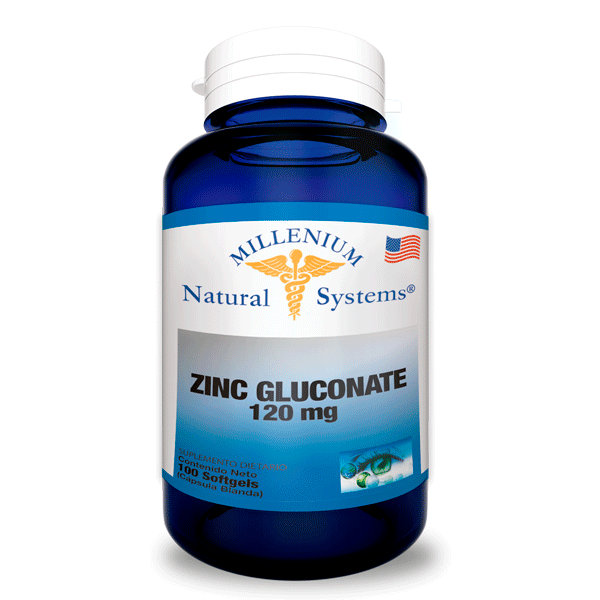 Zinc Gluconate 120mg 100 Softgels Natural Systems